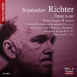 Pochette de Piano Sonata in B minor, 8 Études d'exécution transcendante, Aux cyprès de la villa d’Este, Threnody I, Hungarian Rhapsody No. 17, Valse oubliée No.3 de Sviatoslav Richter - Franz Liszt