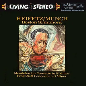 Pochette de Concerto In E Minor / Concerto In G Minor de Sergei Prokofiev - Felix Mendelssohn - Charles Munch - Boston Symphony Orchestra - Jascha Heifetz