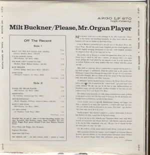 Pochette de Please Mr. Organ Player de Milt Buckner