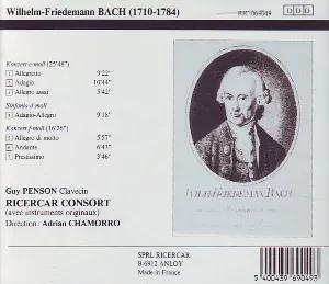 Pochette de Cembalo Konzerte - Sinfonia de Wilhelm Friedemann Bach - Ricercar Consort