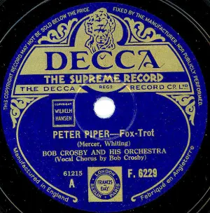 Pochette de Peter Piper / Woman on My Weary Mind de Bob Crosby and His Orchestra