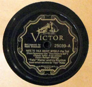 Pochette de Hate to Talk About Myself / You're the Cutest One de Fats Waller and His Rhythm