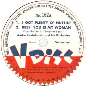 Pochette de I Got Plenty O’ Nuttin’ / Bess, You Is My Woman / Sweet Leilani de André Kostelanetz and His Orchestra