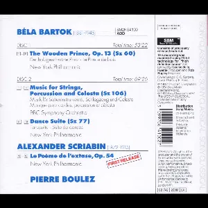 Pochette Bartók: The wooden prince / Music for Strings, Percussion and Celesta / Dance Suite / Scriabin: Le Poeme De L’Extase