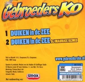 Pochette de Duiken in de zee de Gebroeders Ko