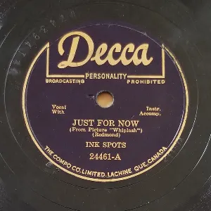 Pochette de Just for Now / Where Flamingoes Fly de The Ink Spots