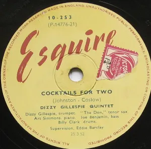 Pochette de Cocktails for Two / Just One More Chance de Dizzy Gillespie Quintet