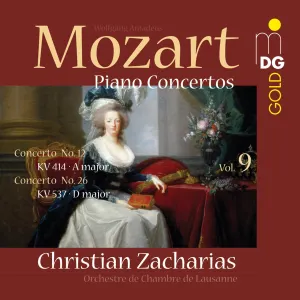 Pochette de Piano Concertos, Vol. 9: Concerto no. 12 / Concerto no. 26 de Christian Zacharias - Wolfgang Amadeus Mozart - Orchestre de Chambre de Lausanne
