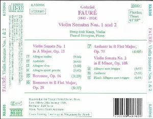 Pochette Violin Sonatas nos. 1 and 2