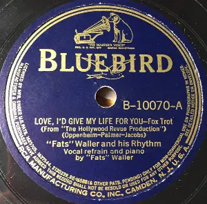 Pochette de Love, I'd Give My Life for You / I'll Dance at Your Wedding de Fats Waller and His Rhythm