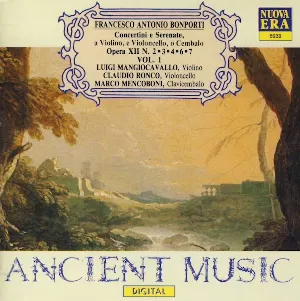 Pochette de Concertini e serenate, a violino e violoncello, o cembalo de Francesco Antonio Bonporti
