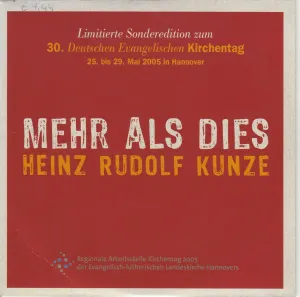 Pochette de Mehr als dies de Heinz Rudolf Kunze