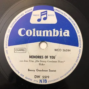 Pochette de Memories of You / King Porter Stomp de The Benny Goodman Sextet - Benny Goodman and His Orchestra