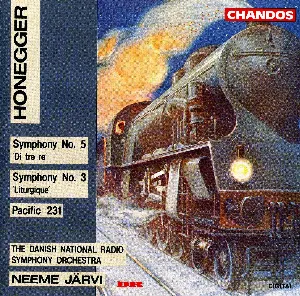 Pochette de Symphony no. 5 “Di tre re” / Symphony no. 3 “Liturgique” / Pacific 231 de DR SymfoniOrkestret - Arthur Honegger - Neeme Järvi