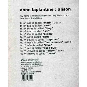 Pochette de Alison de Anne Laplantine