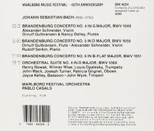 Pochette Brandenburg Concertos Nos. 1-3 (Marlboro Music Festival: 40th Anniversary)