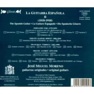 Pochette de La Guitarra Española Vol. II (1818-1918) de José Miguel Moreno