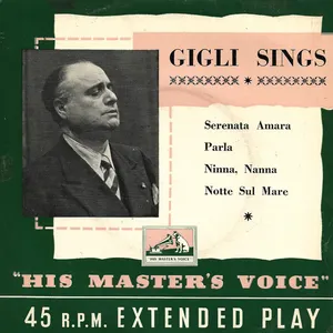 Pochette de Beniamino Gigli Sings Italia de Beniamino Gigli