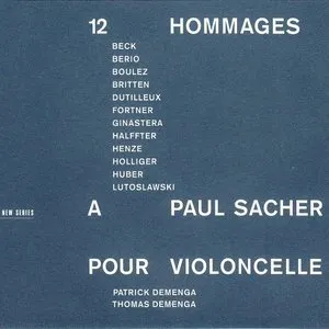 Pochette de 12 hommages à Paul Sacher pour violoncelle de Thomas Demenga