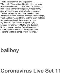 Pochette de Coronavirus Live Set 11 de ballboy