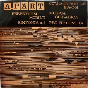 Pochette Sinfonia n. 1 / Perpetuum mobile / Collage sur B-A-C-H / Musica sillabica / Pro et contra