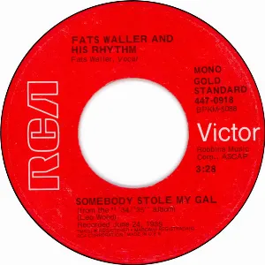 Pochette de Somebody Stole My Gal / The Jitterbug Waltz de Fats Waller and His Rhythm
