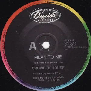 Pochette de Mean to Me de Crowded House
