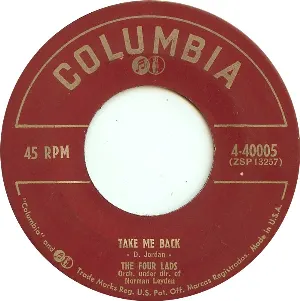 Pochette de Take Me Back / Down by the River Side de The Four Lads