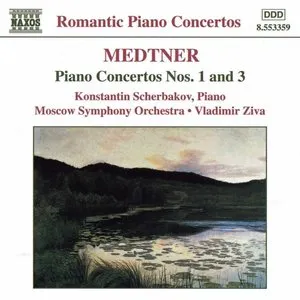 Pochette de Piano Concertos nos. 1 and 3 de Konstantin Scherbakov - Nikolai Medtner - Moscow Symphony Orchestra