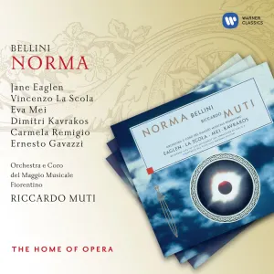 Pochette de Norma de Vincenzo Bellini - Orchestra del Maggio Musicale Fiorentino - Jane Eaglen - Riccardo Muti - Eva Mei