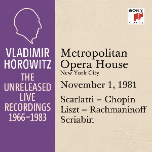 Pochette de Vladimir Horowitz in Recital at the Metropolitan Opera House New York City November 1 1981 de Vladimir Horowitz