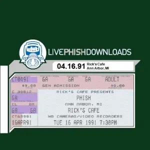 Pochette de 1991-04-16: Rick's Cafe, Ann Arbor, MI, USA de Phish