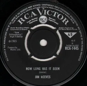 Pochette de How Long Has It Been / Suppertime de Jim Reeves