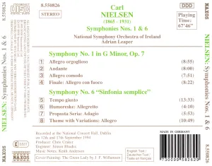 Pochette de Symphonies nos. 1 & 6 de RTÉ National Symphony Orchestra - Carl Nielsen - Adrian Leaper
