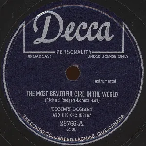 Pochette de The Most Beautiful Girl in the World / One Kiss de Tommy Dorsey and His Orchestra