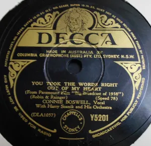Pochette de You Took the Words Right Out of My Heart / Outside of Paradise de Connee Boswell
