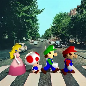 Pochette Abbey Road but with the Mario 64 Soundfont