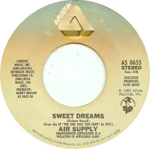 Pochette de Sweet Dreams / Don't Turn Me Away de Air Supply