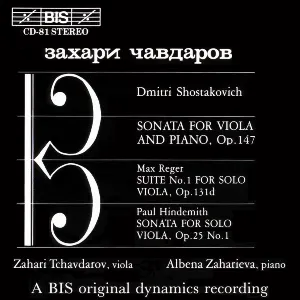 Pochette de Shostakovich: Sonata for Viola and Piano, op. 147 / Reger: Suite no. 1 for Solo Viola, op. 131d / Hindemith: Sonata for Solo Viola, op. 25 no. 1 de Paul Hindemith - Dmitri Shostakovich - Max Reger