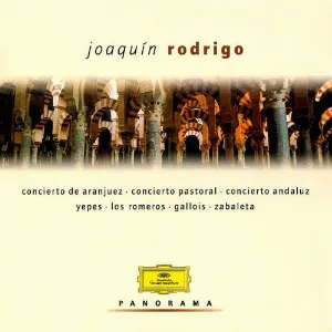 Pochette de Concierto de Aranjuez / Concierto pastoral / Concierto andaluz de Narciso Yepes - Nicanor Zabaleta - Los Romeros - Patrick Gallois - Joaquín Rodrigo