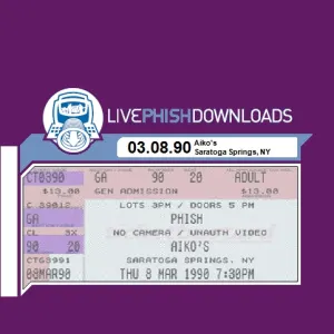 Pochette de 1990-03-08: Aiko's, Saratoga Springs, NY, USA de Phish