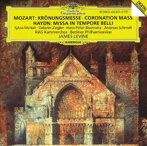 Pochette de Mozart: Krönungsmesse / Haydn: Missa in tempore belli de Hans Peter Blochwitz - James Levine - Andreas Schmidt - Sylvia McNair - Wolfgang Amadeus Mozart - Joseph Haydn - Berliner Philharmoniker - RIAS Kammerchor