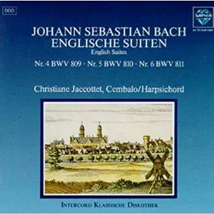 Pochette English Suites: Nr. 4 BWV 809 / Nr. 5 BWV 810 / Nr. 6 BWV 811