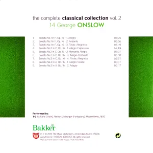 Pochette de Sonatas 1, 2 & 3 de George Onslow