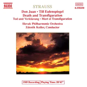 Pochette de Don Juan • Till Eulenspiegel • Death and Transfiguration de Richard Strauss - Zdeněk Košler - Slovenská filharmónia