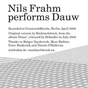 Pochette de Dauw de Machinefabriek - Nils Frahm
