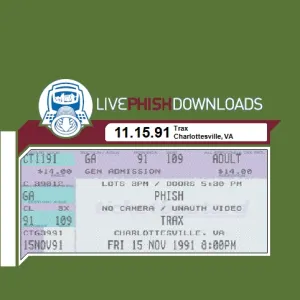 Pochette de 1991-11-15: Trax, Charlottesville, VA, USA de Phish