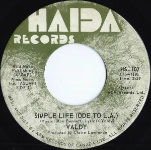 Pochette de Simple Life (Ode to L.A.) de Valdy