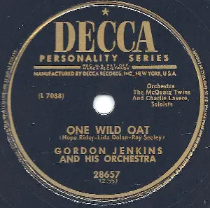 Pochette de One Wild Oat / When They Speak of You de Gordon Jenkins & His Orchestra