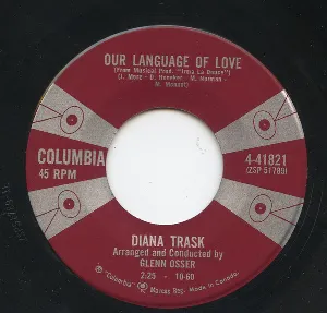 Pochette de Our Language of Love / I’m So Lonesome I Could Cry de Diana Trask